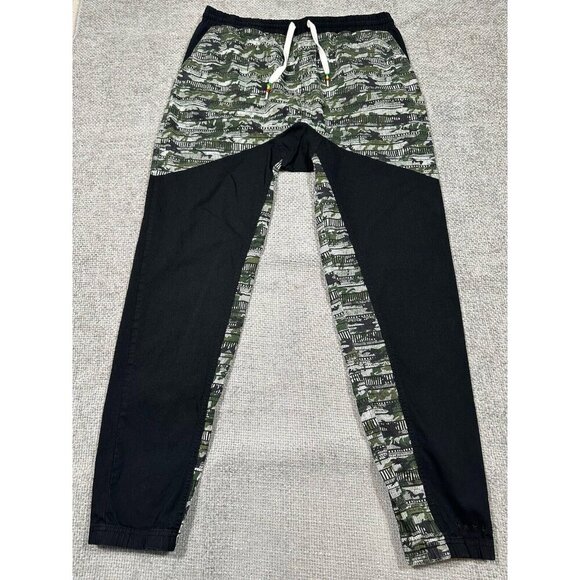 Bob Marley‎ Pants Mens 40 37x30 Camo Distress Jogger Rasta Rockabilia - Picture 1 of 14